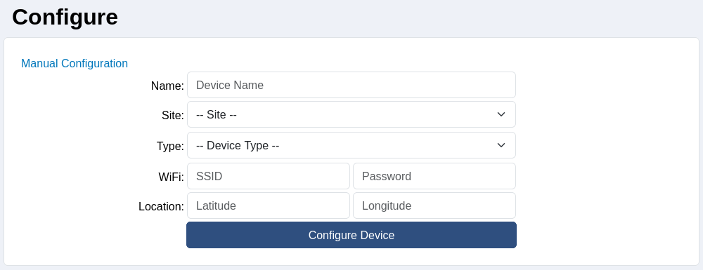 Configuration Page Form